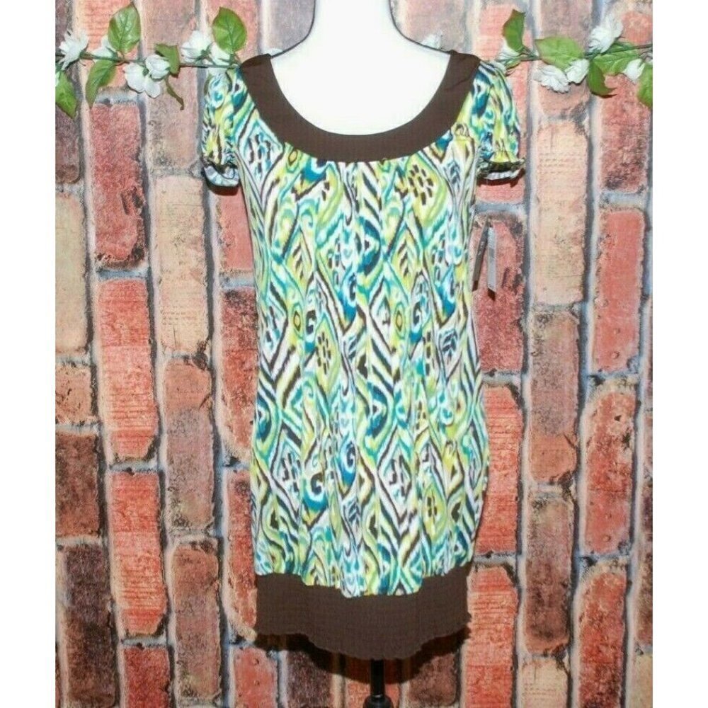 BCX Ladies Bubble Dress Size S NWT Short Cap Sleeve Stretch Tunic